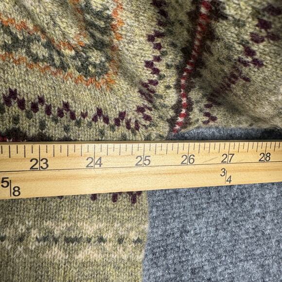 Eddie Bauer Sweater Mens XL Tan Multicolor Fair‎ Isle Lambswool VNeck Pullover - Picture 7 of 9